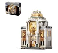 PANTASY Light Up Dinosaur Museum Building Blocks, Baroque Architecture Expandable Double Hall Model, Modular Building Set, 11 Lights, Street View Compatible Collectible Interactive Display Set