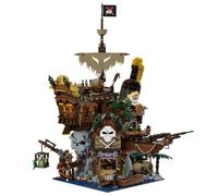 PAN TASY Pirate Tavern Building Set, Modular Shipwreck Architecture, Featuring Terrace Bar, Giant Rum Bottle Nautical Building Block Kit for Adult