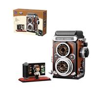 PANTASY Retro Camera Building Set for Adults, Classic Twin-Lens Reflex Camera Model with Interactive Features, Vintage Photography Collectible Display Model Kit and Desk Decor