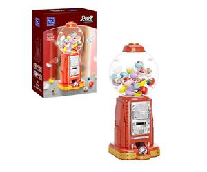 PANTASY Retro Gumball Machine Building Block Set, with 12 Micro Building Blocks and 12 Lucky Notes for Multiple Gameplay Desktop Collectible-Quality Classic Gumball Machine Assembly Blocks Kit