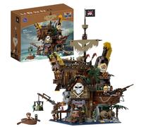 PAN TASY Pirate Tavern Building Set, Modular Shipwreck Architecture, Featuring Terrace Bar, Giant Rum Bottle Nautical Building Block Kit for Adult