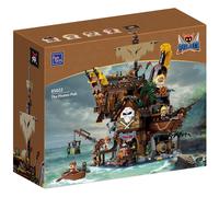 PAN TASY Pirate Tavern Building Set, Modular Shipwreck Architecture, Featuring Terrace Bar, Giant Rum Bottle Nautical Building Block Kit for Adult