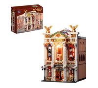 PANTASY Vintage European Grand Theater Building Set with LED Lighting - Modular Model with Crystal Chandelier, Transparent Dome & Expandable Street Scenes, Retro Collectible Theater Architecture