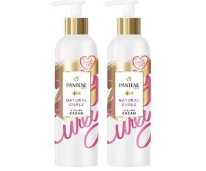 Pantene Curl Cream, Leave In Conditioner with Coconut Oil, 235ml, Heat Protection Spray for Styling (Pack of 2)