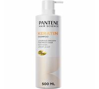 Pantene Pro-V Keratin Shampoo for Frizzy Hair Anti-Frizz Smoothing and Hydrating Cleanser and Provides Heat Protection 500ml