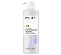 Pantene Silver Expressions, Purple Shampoo and Hair Toner, Pro-V for Grey and Color Treated Hair, Paraben Free, Lotus Flowers, 17.9 Fl Oz