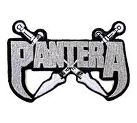 Pantera Fang Blades Patch Silver Heavy Metal Embroidered Iron On