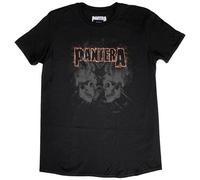 Pantera T Shirt Watermarked Skulls band logo New Official Mens Black S