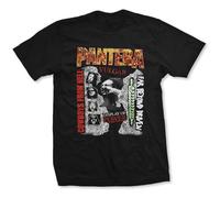 Pantera T-Shirt, 3 Albums Collage Graphic, Ringspun Cotton Short Sleeve, Black XL