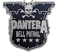 Pantera Patch Hell Patrol Band Logo Official Black Embroidered Woven Iron on Taglia unica