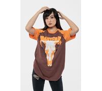 Pantera Skull Band Logo Raglan T-Shirt in Brown | Size: Large Pantera Brown L