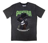 Pantera Stone Wash T-Shirt: Skeleton Cowboy OFFICIAL NEW