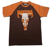 Pantera T Shirt Skull Band Logo Official Unisex Raglan Brown M