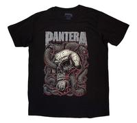 Pantera T Shirt Serpent Skull Distressed Band Logo Official Mens New Black