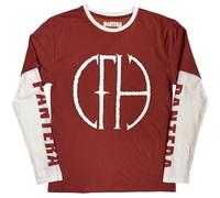 Pantera Unisex Layered Long Sleeve T-Shirt: Frayed Logo Large / Red, White