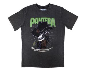 Pantera Unisex Stone Wash T-Shirt: Skeleton Cowboy (Small)