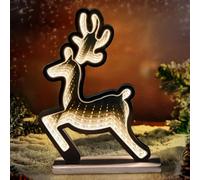 panthem Christmas Deer Infinity Light, Neon Sign Desktop lamp LED Mirror Tunnel 3D Effect Decoration, Indoor Wall Window Decorations Lights Lighting USB/Battery Powered for Bedroom Living Room