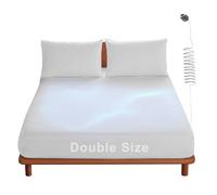 panthem Grounding Bed Sheet 35cm Deep White Double Fitted Sheet, Fitted Earthing Sheet Grounding Sheets for Improving Sleep, Better Working and Help with Anxiety, Organic Cotton & Silver Fiber