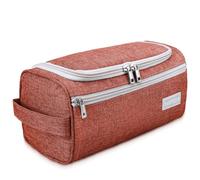 Pantheon Men's Toiletry Bag - Travel Toiletry Bag Wash Bag Hanging Dopp Kit Shaving Kit for Bathroom Shower - Mens Travel Bag Hanging Toiletry Organizer Toiletry Kit for Traveling (Brick Red)