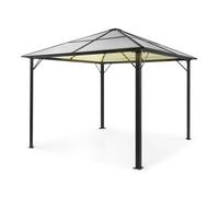 Pantheon, Solid Sky Ambient Solar Pavilion, 3x3m, polycarbonate aluminium, with grey roof