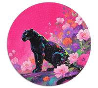 Panther 1000 Piece Round Jigsaw Puzzle Creative Animal Seeking A Challenging And Relaxing Activity Games for Adults And Kids 1000pcs (67.5x67.5cm)