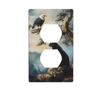 Panther and Eagle Outlet Cover Light Switch Cover Decorative 1 Gang Wall Plate for Kitchen Room Bathroom Size 7x11.4cm