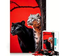 Panther And Snow Leopard 1000 Piece Jigsaw Puzzles for Adults Teenagers Logic Toy Relax Time Precision Cut (38x52cm)