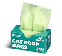 Panther Armor Cat Litter Bags for Poop, 100x Unscented Pet Waste Bags, 13x9in Kitty Litter Bags, Leak Proof, Odor Proof, Easy Tear, Comes in Dispenser Box