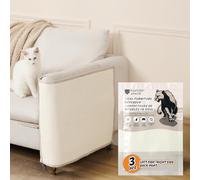 Panther Armor Cat Scratch Mats for Couch 3pcs Bundle [Left Arm, Right Arm, Back Rest, Beige] - Natural Sisal - Couch Protector from Cat Scratch - Furniture Protectors - Scratch Pads