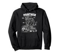 Panther Big Cat Anatomy Wildlife Infographic Pullover Hoodie