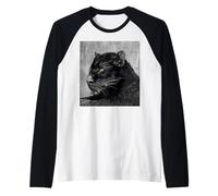 Panther Black Big Cat Jaguar Cougar Mountain Lion Green Eyes Raglan Baseball Tee