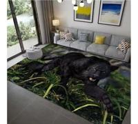 Panther Carpet Black Leopard Rug Animal Lion Tiger Doormat for Bedroom Home Decoration 80×120cm