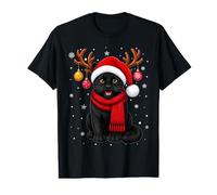 Panther Christmas Santa Hat Scarf Festive Decor Xmas Value Graphic T-Shirt
