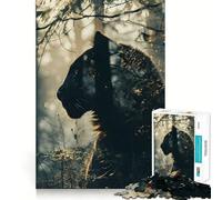 Panther Double Exposure 1000 Piece Jigsaw Puzzle for Teenagers Memory Gain Soothing Fun Design Assembly Elegant Gift (50x75cm)
