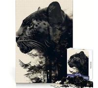 Panther Double Exposure 1000 Piece Jigsaw Puzzles for Adults Teenagers Brain Play Peaceful Fun Sharp Edge Memorable Gift (38x26cm)