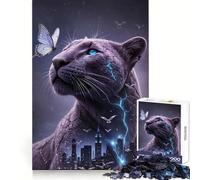 Panther Double Exposure 1000 Piece Jigsaw Puzzles for Adults Teenagers Mind Puzzle Stress Free Art Assembly Thoughtful Gift (38x26cm)