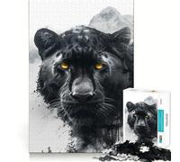 Panther Double Exposure Jigsaw Puzzle for Teenagers 1000 Pieces Memory Gain Calm Relax Design Assembly Classic Gift (38x52cm)