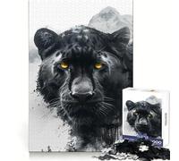 Panther Double Exposure Jigsaw Puzzle for Teenagers 1000 Pieces Memory Gain Calm Relax Design Assembly Classic Gift (38x52cm)