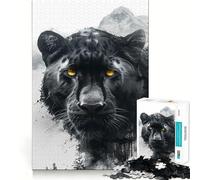 Panther Double Exposure Jigsaw Puzzles for Adults 1000 Mind Exercise Toy Relax Time Design Assembly (38x26cm)