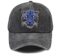 Panther Gifts for Men Women, Embroidered Wild Animal Baseball Cap, Cotton Panther Decor Hat, Christmas Birthday Accessories for Mom Dad Wife Husband Black