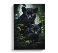 Panther Gothic Art Canvas Print | Gallery Wrapped 30mm Frame Wall Art | 30x20 inches | Ready to Hang | Contemporary Animal Picture | Living Room Bedroom Lounge Office