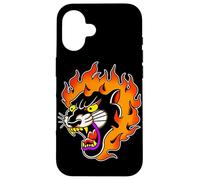 Panther Head on Fire Black Panther Traditional Tattoo Flash Case for iPhone 16