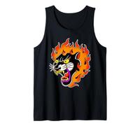 Panther Head on Fire Black Panther Traditional Tattoo Flash Tank Top