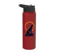 Panther Howling at the Moon Total Solar Eclipse Mountain Stainless Steel Insulated Water Bottle
