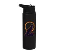 Panther Howling at the Moon Total Solar Eclipse Mountain Stainless Steel Insulated Water Bottle