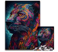 Panther in Colorful Art Jigsaw Puzzles for Adults 1000Piece Difficult Puzzles for Adults BrainChallenging DIY Decorative Game Family Interactive Toy 1000 PCS(75x50cm)