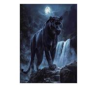 Panther Moon Waterfall 1000 Piece Mini Jigsaw Puzzle For Adults Challenge
