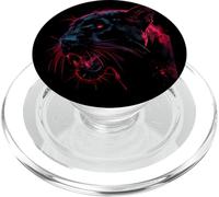 Panther Motif Panther Lover Animal Art Drawing Portrait PopSockets PopGrip for MagSafe