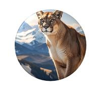 Panther Mountain Lion Button Pins 1 Pc, 2.4 Inch Round Button Badges Metal Personalized Picture Photo Pin Buttons Kit For Craft Supplies Christmas Diy Party Projects