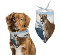 Panther Mountain Lion Dog Bandana Triangle Dog Scarf Washable Polyester Dog Bibs Cute Pet Bandana for Medium Large Dogs Puppy and Cats
